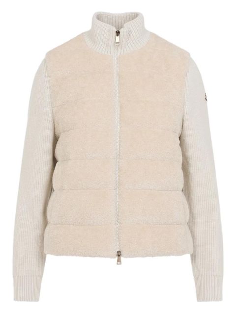 Moncler padded teddy wool zip-up cardigan - Neutrals - zdjęcie produktu nr 1