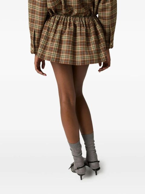 Miu Miu plaid A-line skirt - Brown - zdjęcie produktu nr 2