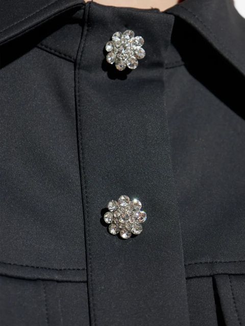 GANNI embellished short-sleeved mini day dress - Black