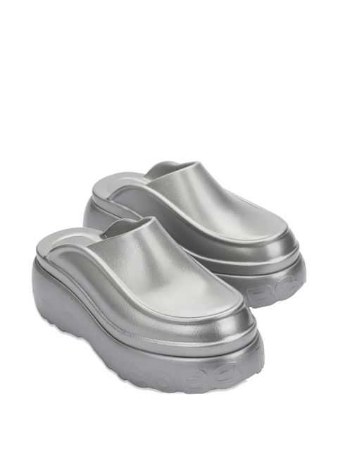 Marc Jacobs x Melissa logo-embossed mules - Silver - zdjęcie produktu nr 2