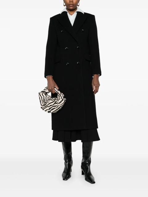 SANDRO wool-blend double-breasted coat - Black - zdjęcie produktu nr 2