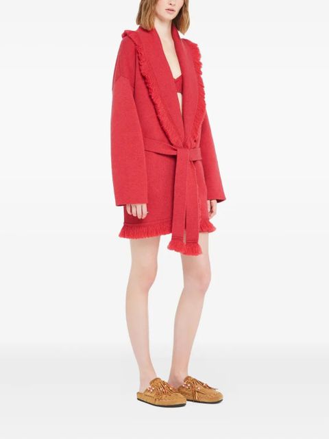 Alanui fringed finest coat - Red