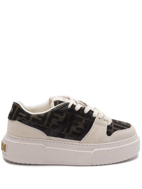 FENDI Zuca-motif panelled sneakers - Brown - zdjęcie produktu nr 1