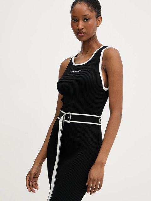 Karl Lagerfeld sukienka kolor czarny midi dopasowana A3W13039 - zdjęcie produktu nr 2