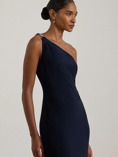 Lauren Ralph Lauren sukienka kolor granatowy maxi dopasowana 253980922