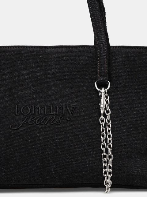 Tommy Jeans torebka bawełniana kolor czarny AW0AW18268