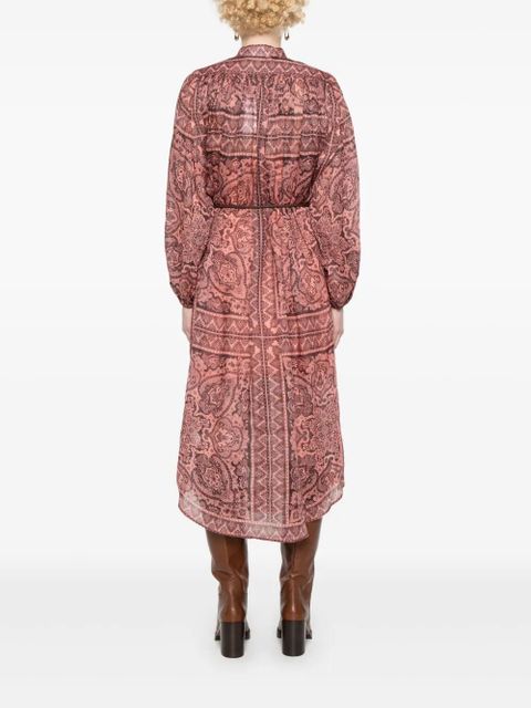 ZIMMERMANN Ottie paisley-print midi dress - Pink