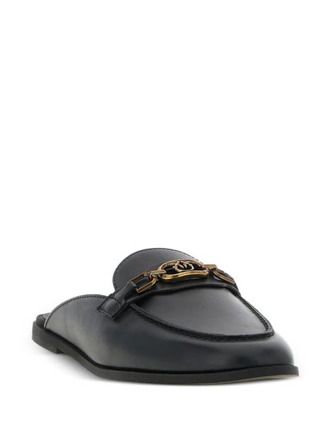 PINKO Naty 09 logo leather sabot - Black - zdjęcie produktu nr 2