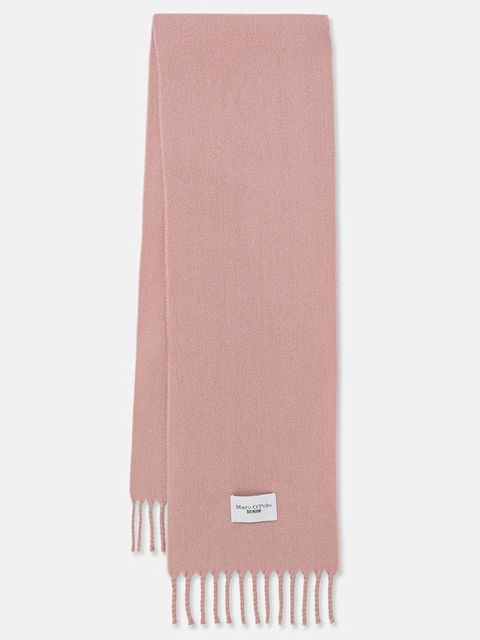 Marc O'Polo szalik wełniany damski kolor różowy gładki 5000007136 - zdjęcie produktu nr 1