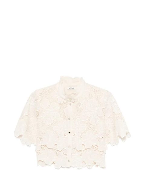 SANDRO Ame floral-lace shirt - Neutrals - zdjęcie produktu nr 1