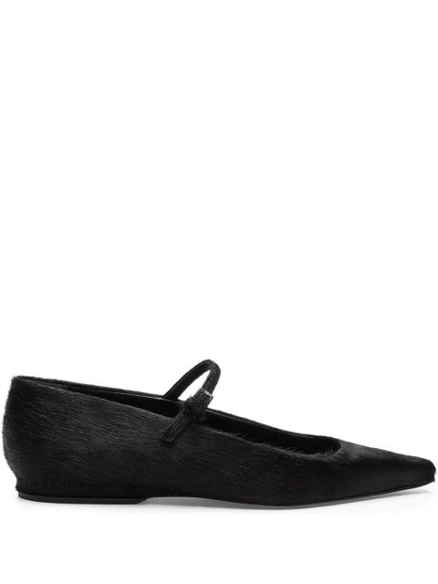 LouLou de Saison LEONE pony-effect leather mary jane flats - Black - zdjęcie produktu nr 1