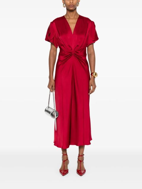 Victoria Beckham gathered-detail midi dress - zdjęcie produktu nr 2