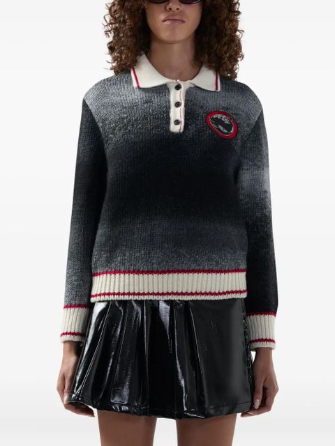 GCDS polo collar embroidered polo top - Grey - zdjęcie produktu nr 2