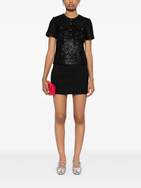 Self-Portrait bouclé top - Black - zdjęcie produktu nr 2