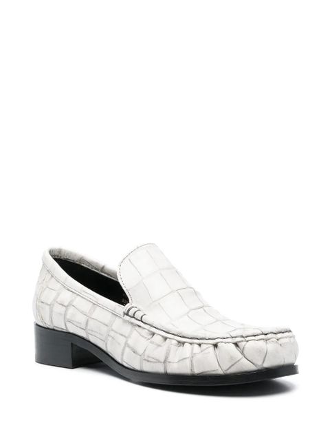 Acne Studios block-heel leather loafers - White