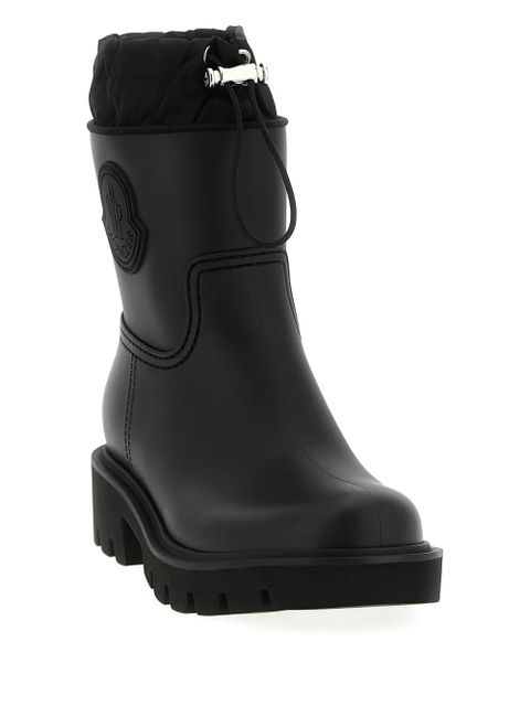 Moncler drawstring embosssed-logo rain boots - Black
