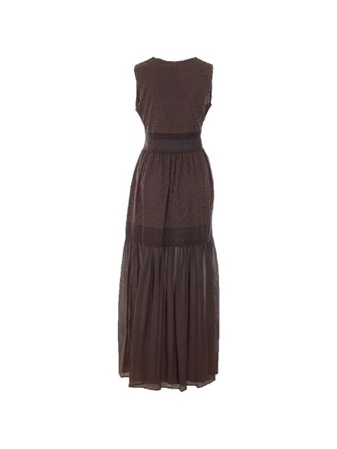 TWINSET broderie-anglaise flounced dress - Brown - zdjęcie produktu nr 2