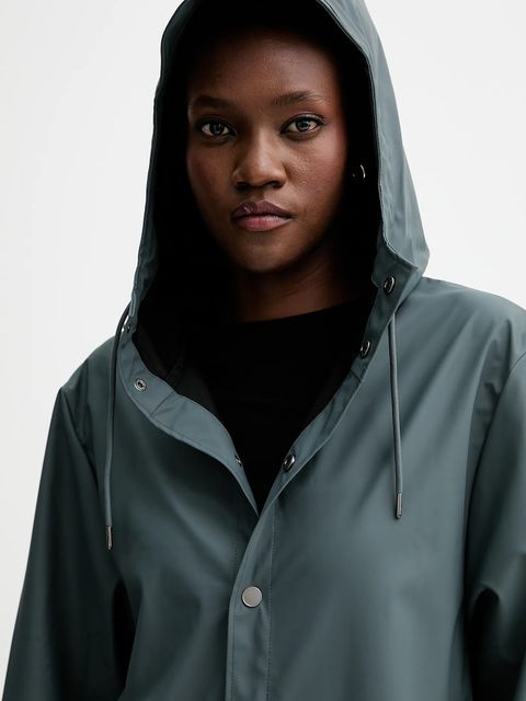 Rains kurtka 12020 Long Jacket kolor szary przejściowa 12020