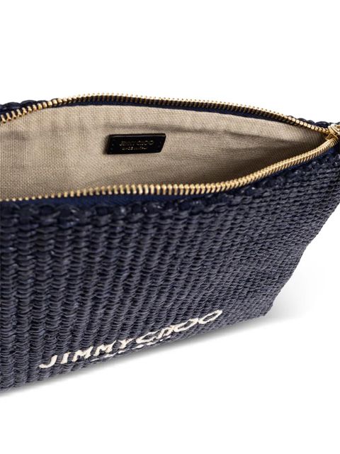 Jimmy Choo logo-detail clutch bag - Blue