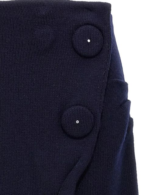 Prada button-detailed cashmere midi skirt - Blue