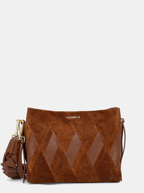 Coccinelle torebka zamszowa BOHEME NEW GEOMET.PATCH kolor brązowy E1.T66.58.01.01 - zdjęcie produktu nr 1