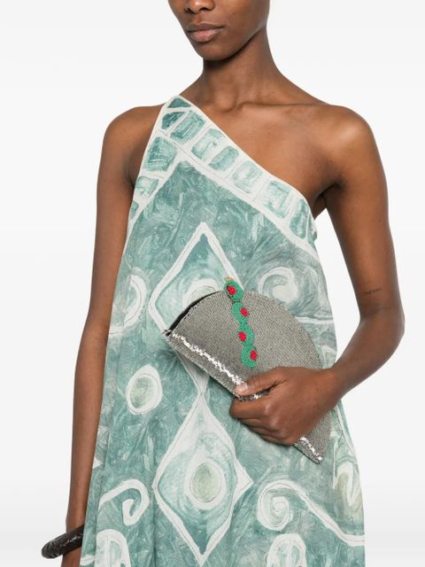 ALEMAIS Samira one shoulder print dress - Green