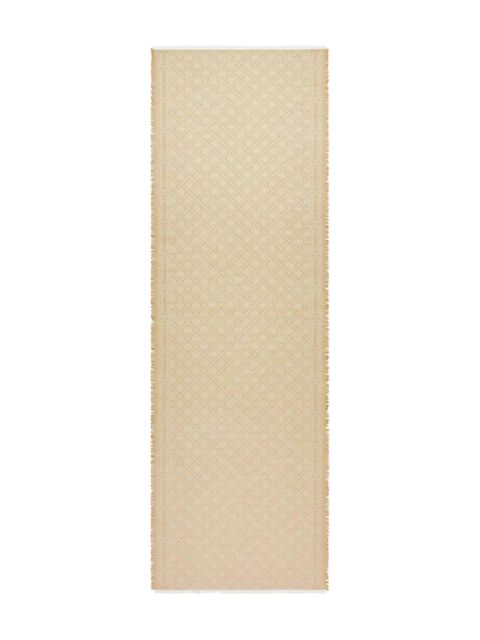 Tory Burch T monogram-jacquard scarf - Neutrals - zdjęcie produktu nr 1