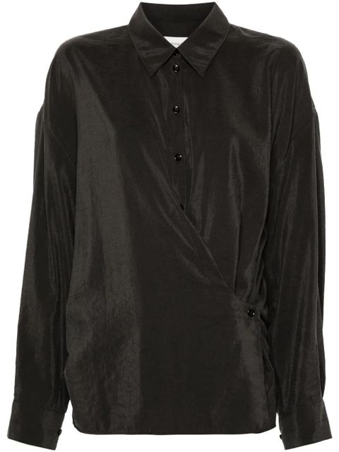 LEMAIRE twisted straight-collar shirt - Black - zdjęcie produktu nr 1