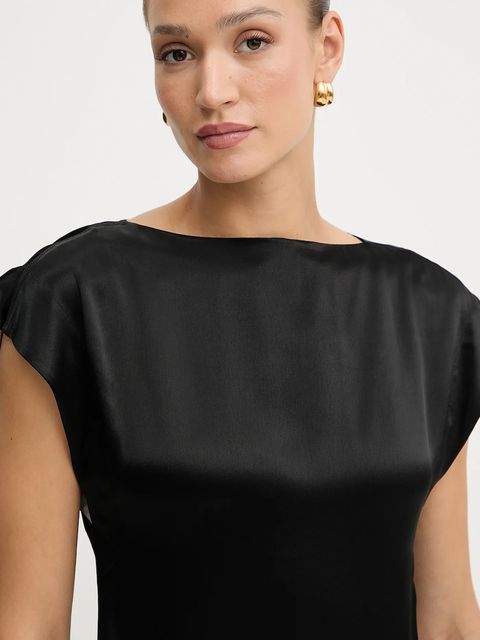 BOSS bluzka damska kolor czarny gładka 50541815