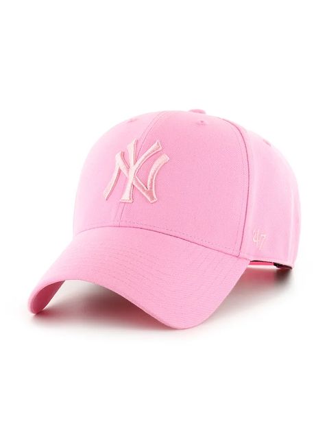 47 brand czapka z daszkiem z dodatkiem wełny MLB New York Yankees kolor różowy B-MVPSP17WBP-RSB - zdjęcie produktu nr 1