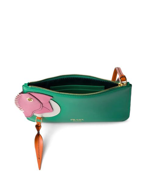 Prada leather zipper pouch - Green