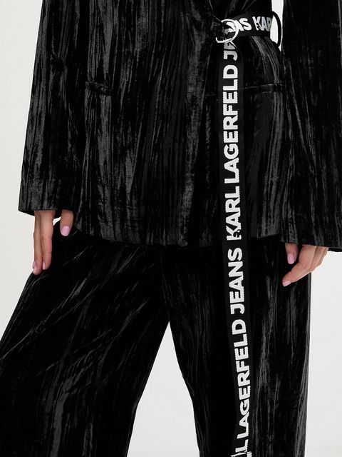 Karl Lagerfeld Jeans marynarka kolor czarny jednorzędowa gładka A4W14055