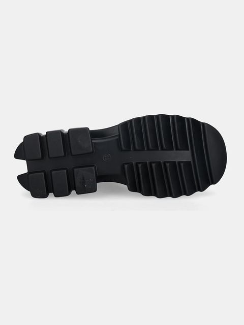 GOE workery skórzane damskie kolor czarny na platformie lekko ocieplone SS2N4131 BLACK