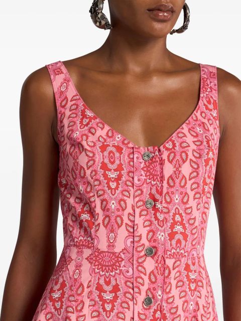 ETRO medallion-motif sleeveless dress - Pink