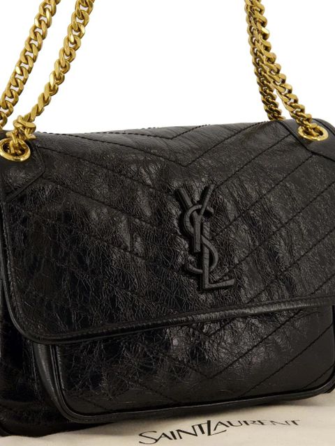 Saint Laurent medium Niki Cassandre leather shoulder bag - Black