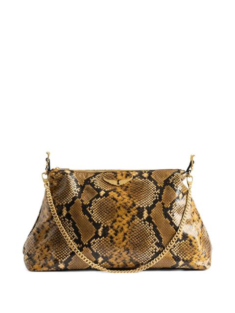 Zadig&Voltaire Jim Wild python-effect shoulder bag - Brown