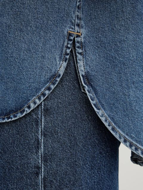 AllSaints koszula jeansowa damska kolor granatowy regular z kołnierzykiem klasycznym W121PD