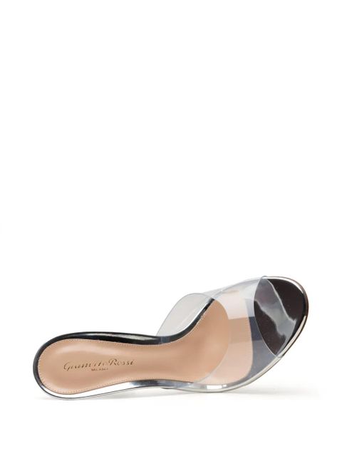 Gianvito Rossi Sofia metallic transparent-strap mules - White