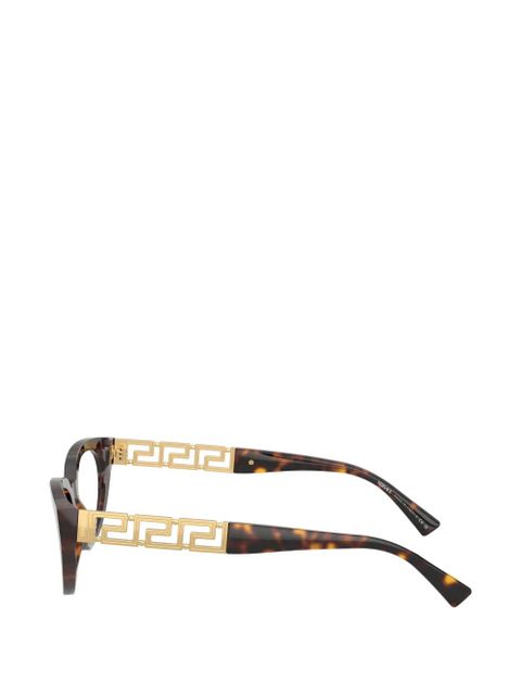 Versace Eyewear geometric-frame greek-key glasses - Brown