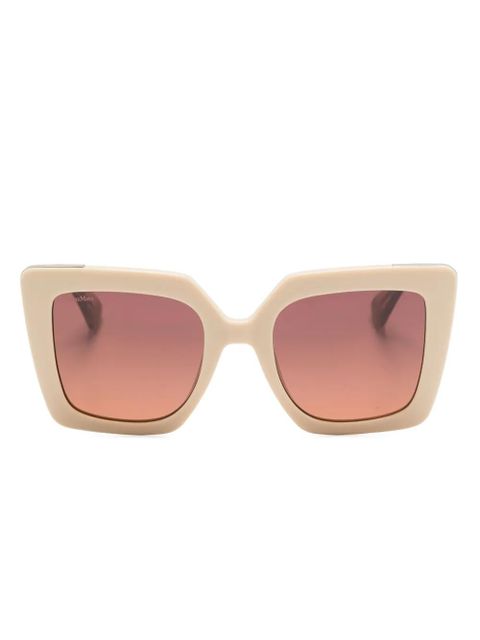 Max Mara Eyewear logo-engraved cat-eye sunglasses - Green - zdjęcie produktu nr 1