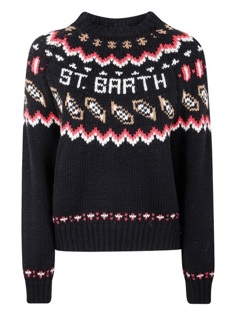 MC2 Saint Barth intarsia-knit sweater - Black - zdjęcie produktu nr 1