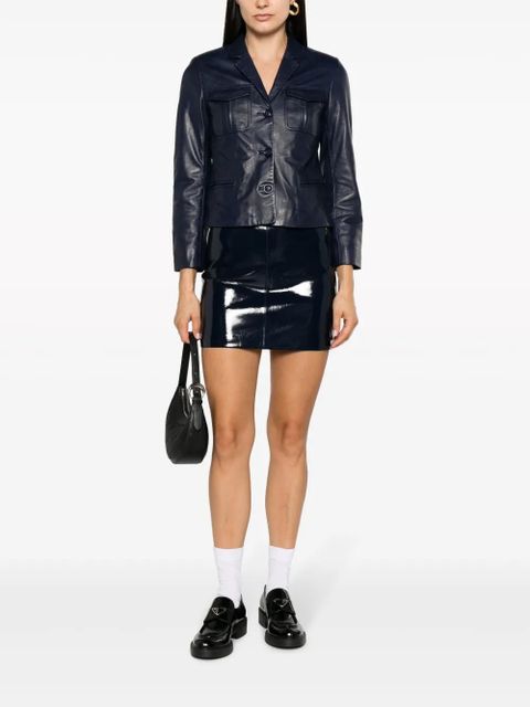 Zadig&Voltaire Jinette vinyl leather miniskirt - Blue