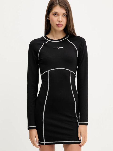 Tommy Jeans sukienka kolor czarny mini rozkloszowana DW0DW21465 - zdjęcie produktu nr 1