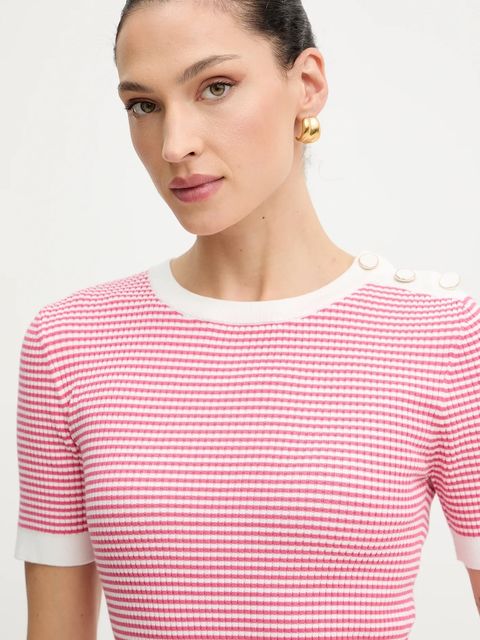 Morgan bluzka damska kolor różowy w pasy MCAMELI - zdjęcie produktu nr 2