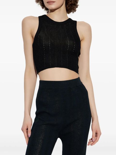 ETRO punched-detail crop top - Black
