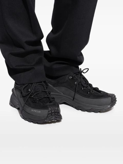 Moncler knitted-panel lace-up trainers - Black