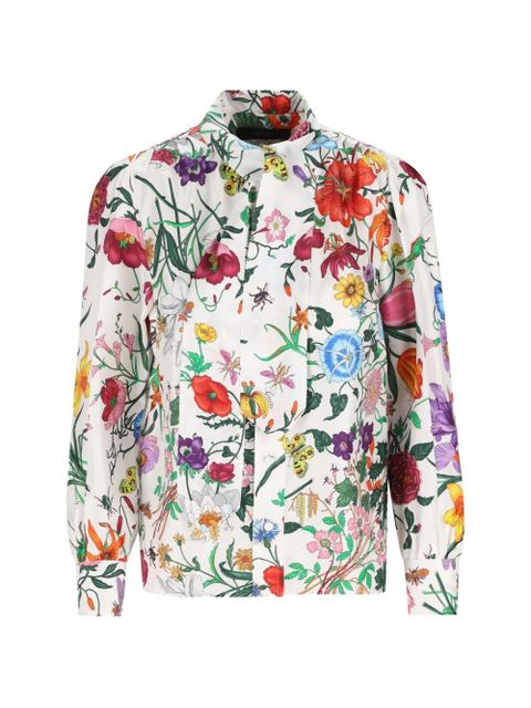 Gucci printed silk twill shirt - White - zdjęcie produktu nr 1