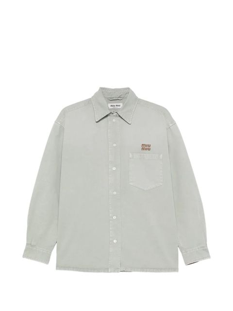 Miu Miu chest-pocket overshirt - Green - zdjęcie produktu nr 1