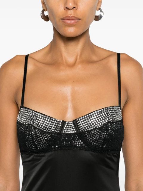 Oséree crystal-embellished tube dress - Black