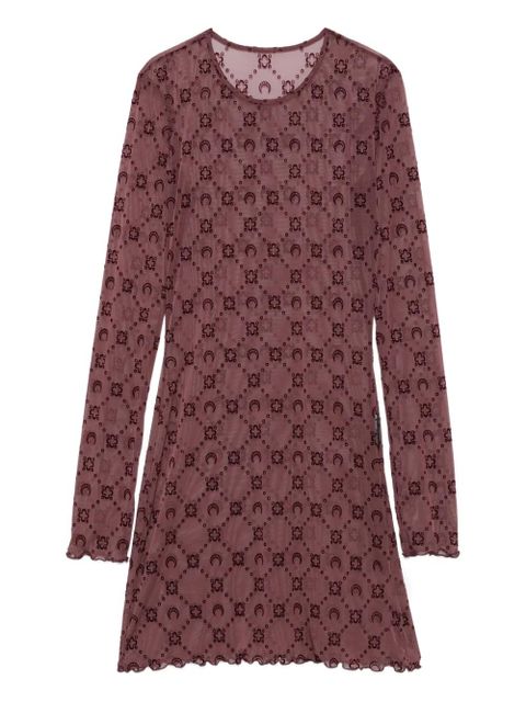 Marine Serre long-sleeve patterned mini dress - Purple - zdjęcie produktu nr 1